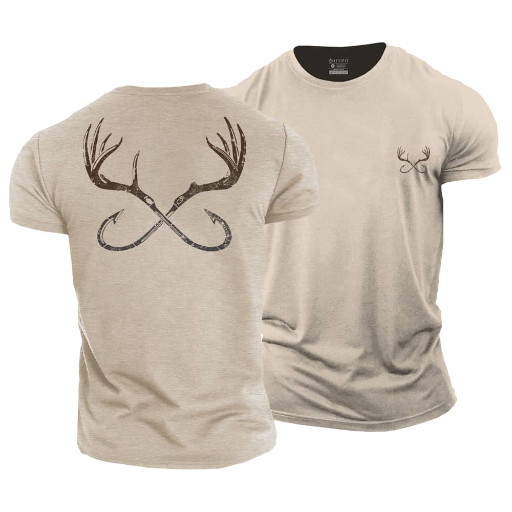 Antler And Hook Cotton T-Shirt