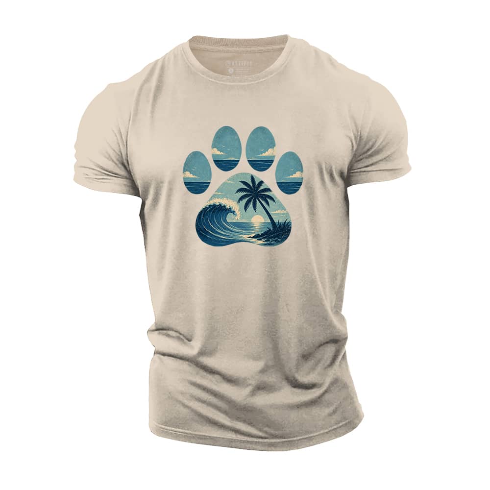 Seaside Paw Cotton T-Shirt