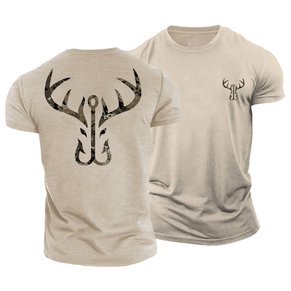 Antler Hook Deer Cotton T-Shirt