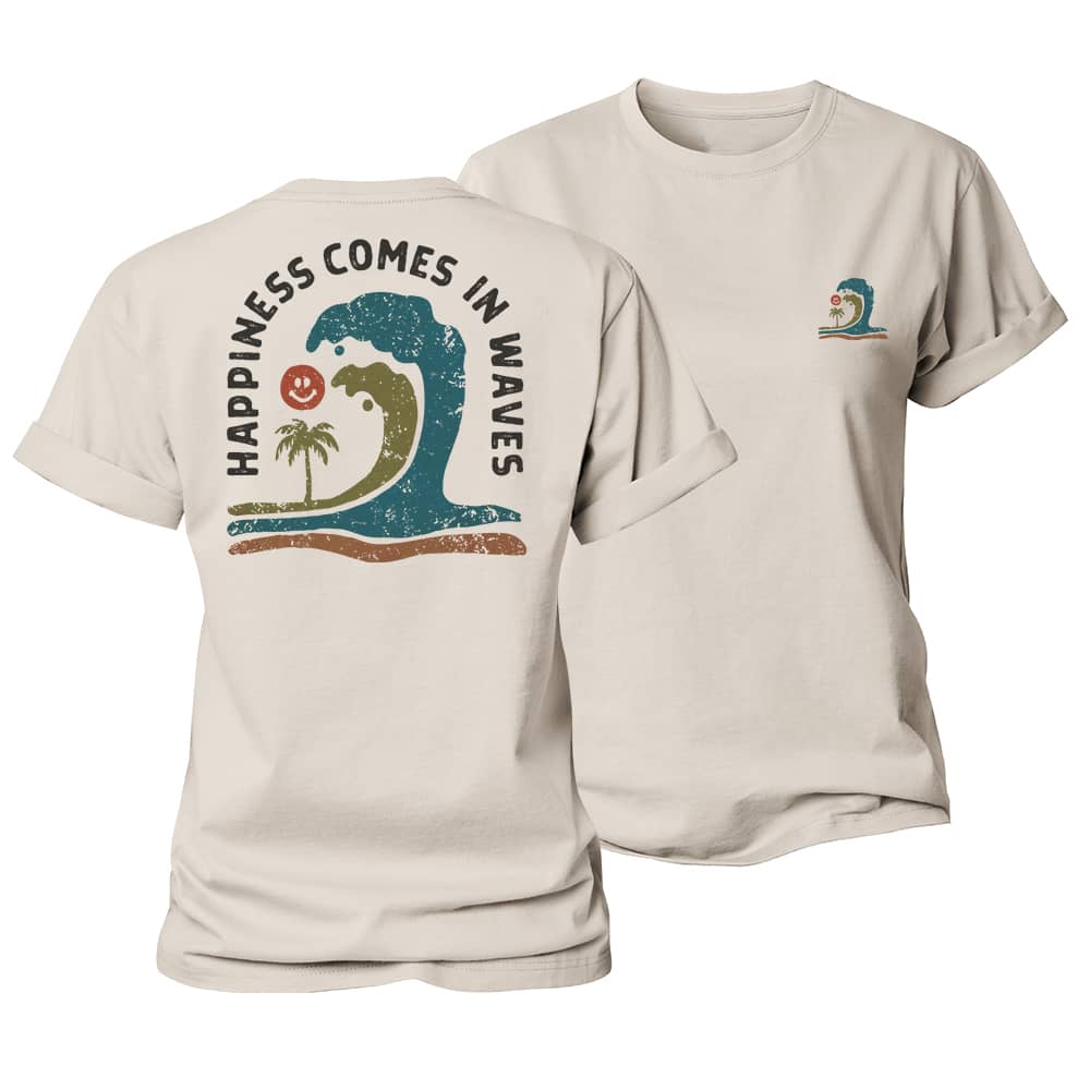 Happiness Comes In Waves Women's Cotton T-Shirt