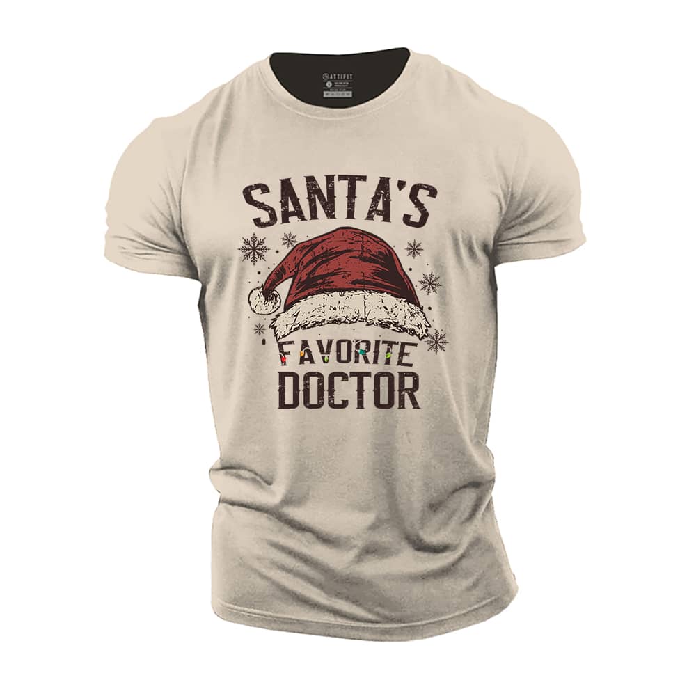 Santa's Favorite Doctor Cotton T-Shirt