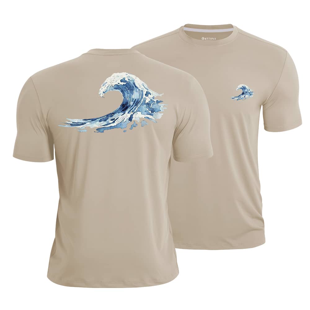 Watercolor Ocean Waves Quick-Dry T-Shirt
