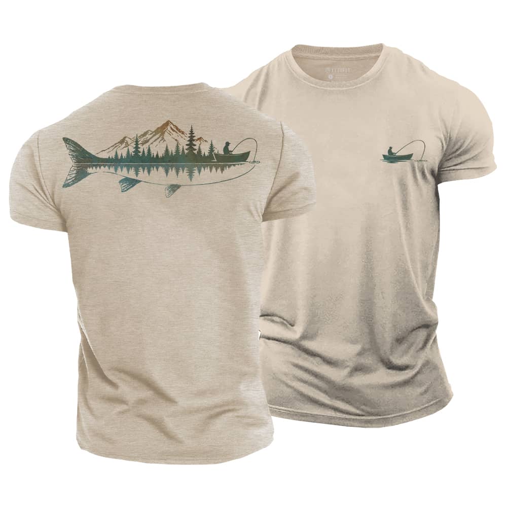 Fishing Reflection Cotton T-Shirt
