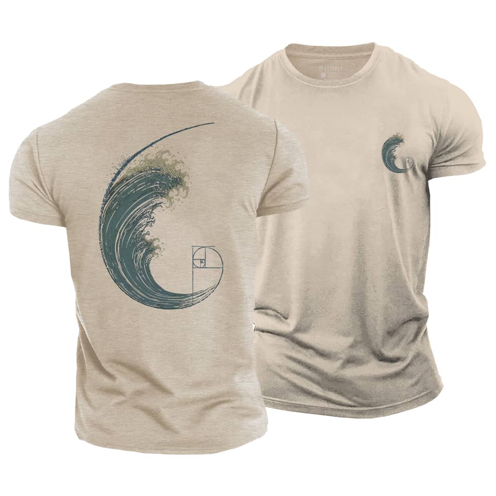 Golden Ratio Wave Cotton T-Shirt