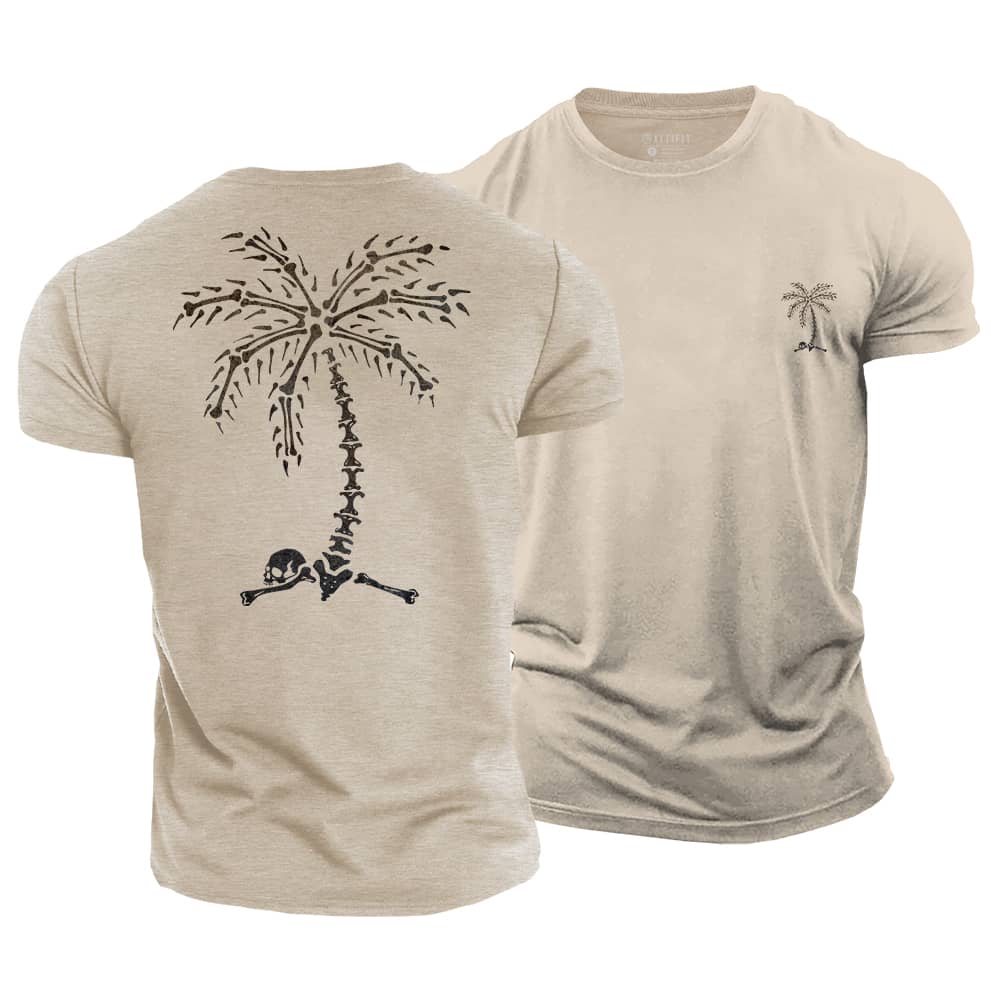 Skull Palm Tree Cotton T-Shirt