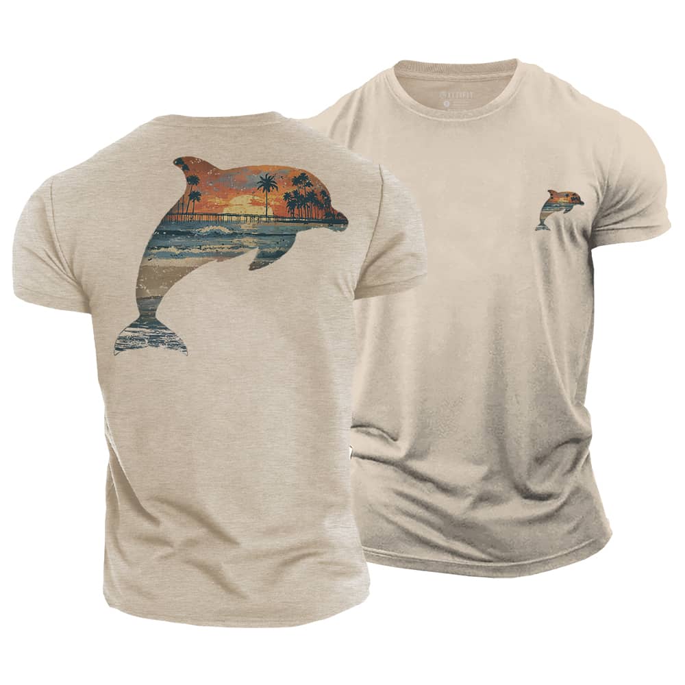 Dolphin Sunset Cotton T-Shirt
