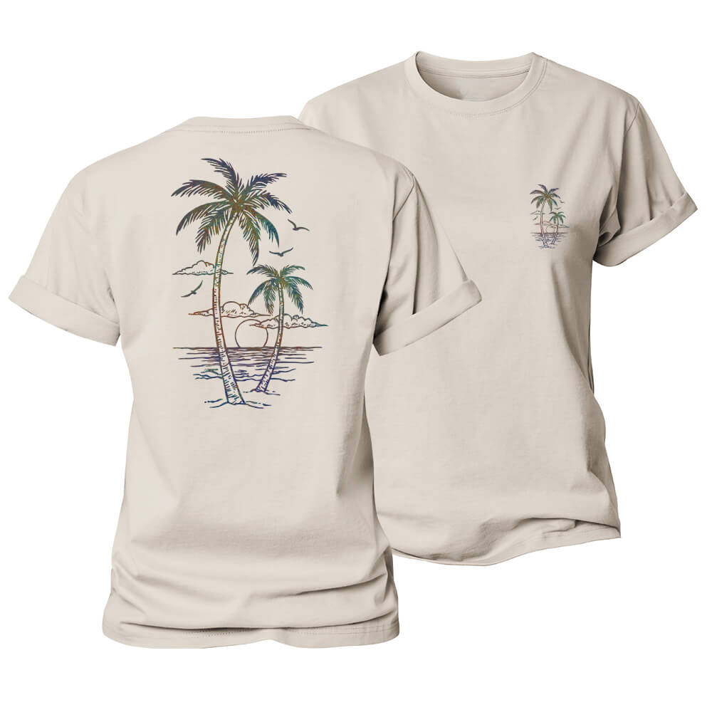 Vibrant Palm Scene Women's Cotton T-Shirt