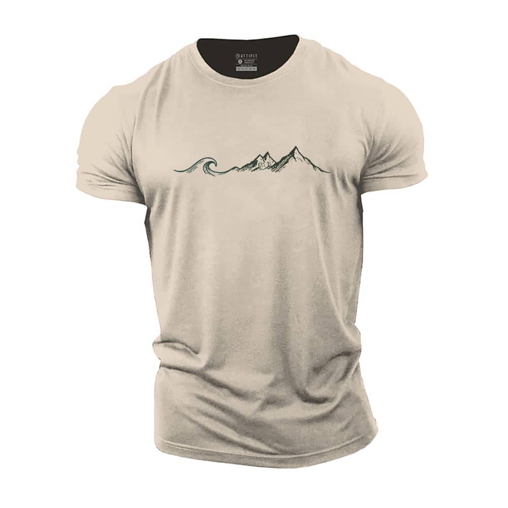 Wave Mountain Cotton T-Shirt
