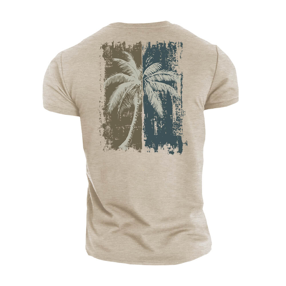 Two-tone Palm Tree Cotton T-Shirt