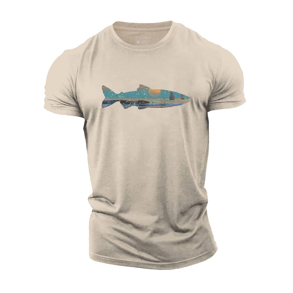 Sea View Fish Cotton T-Shirt