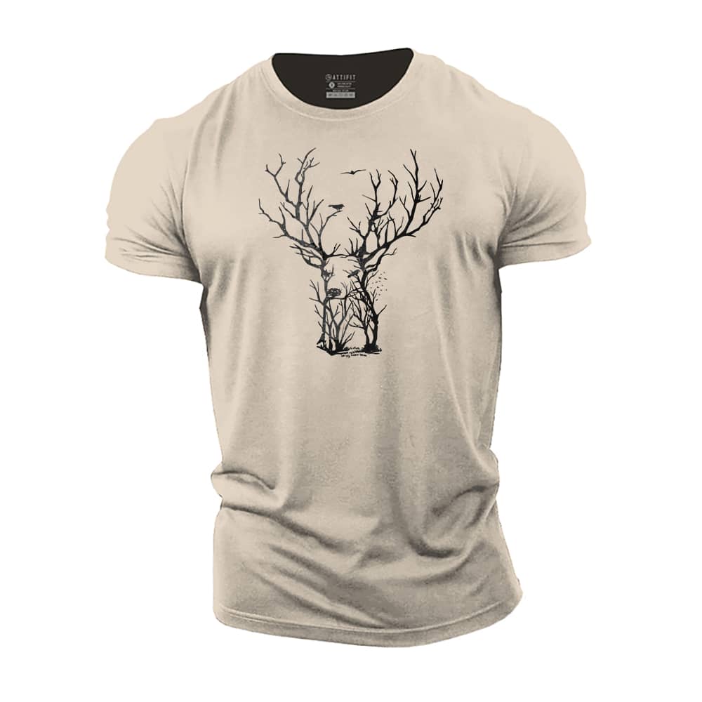 Twig Deer Cotton T-Shirt