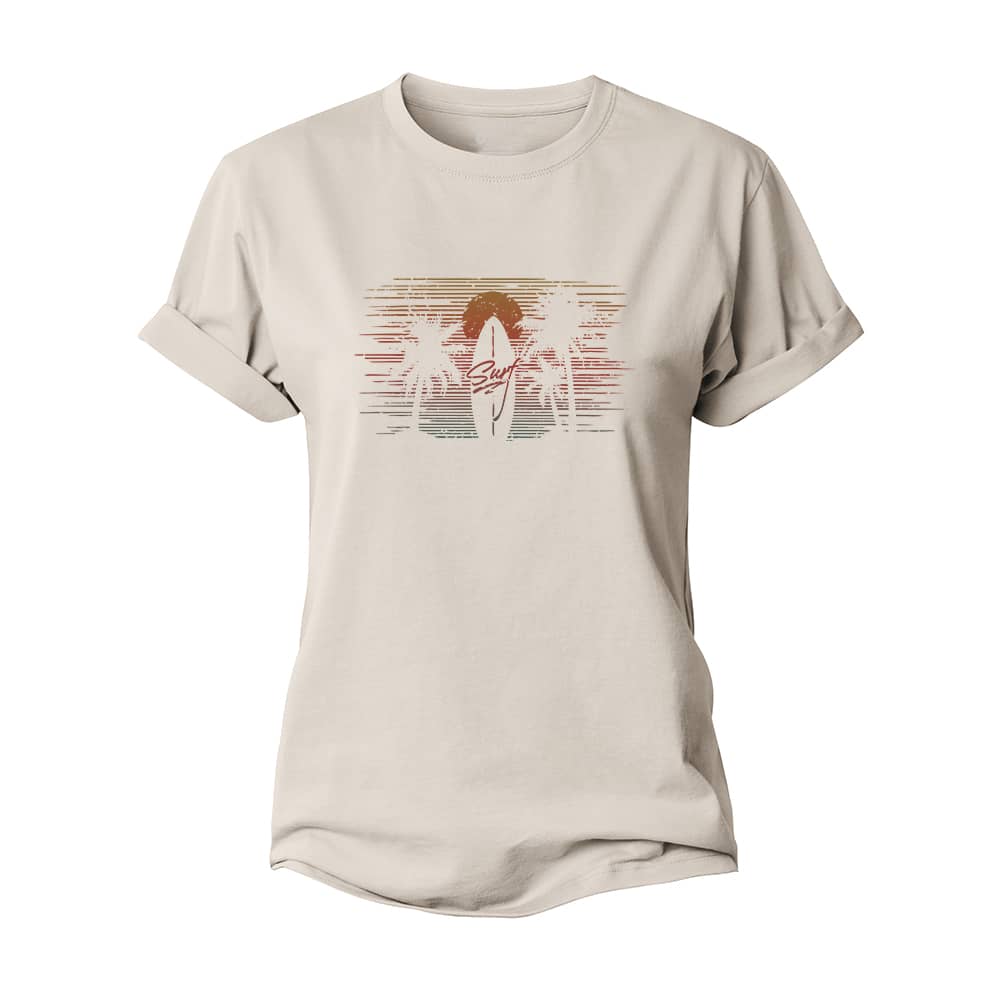 Minimal Surfing View Women's Cotton T-Shirt