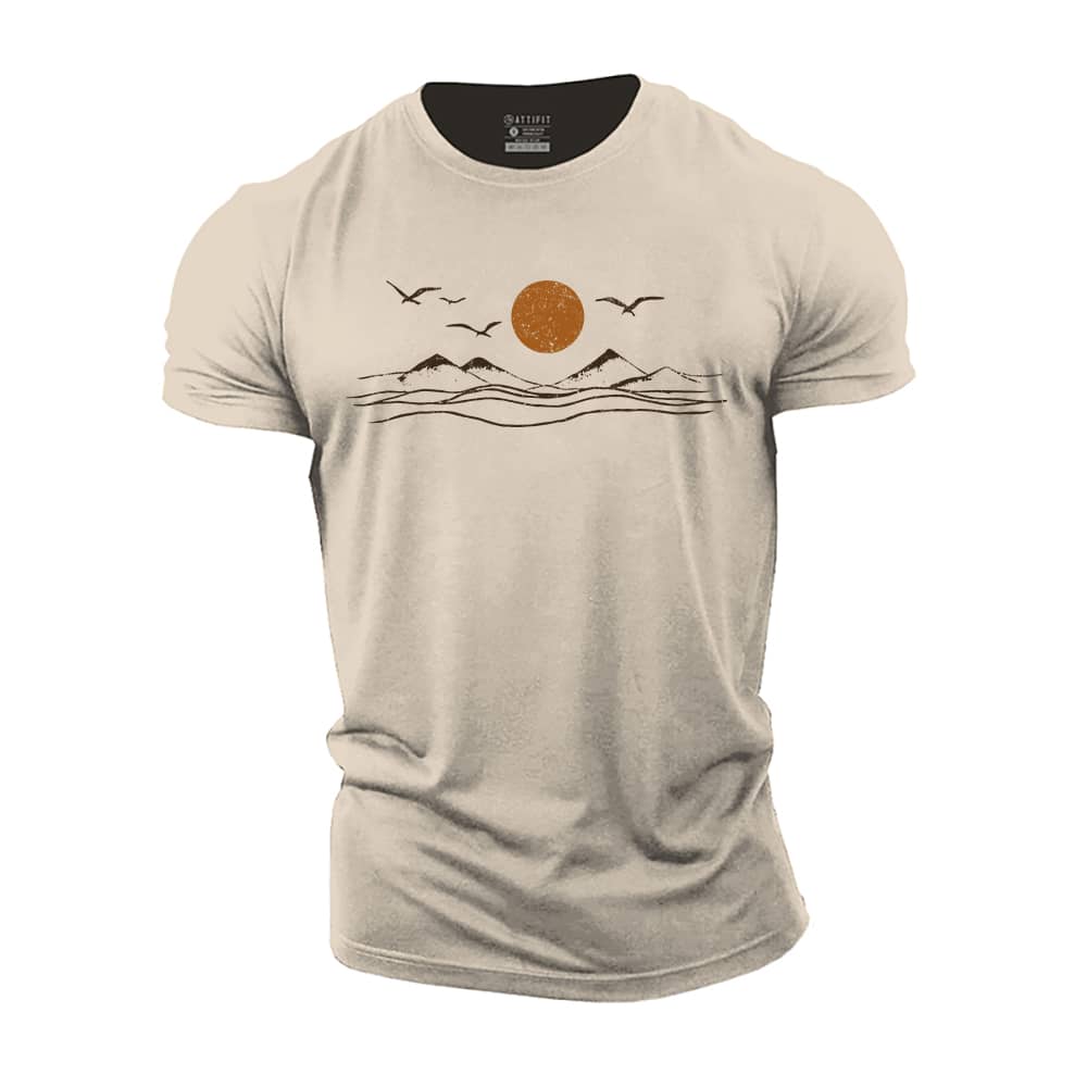 Sunrise River View Cotton T-Shirt