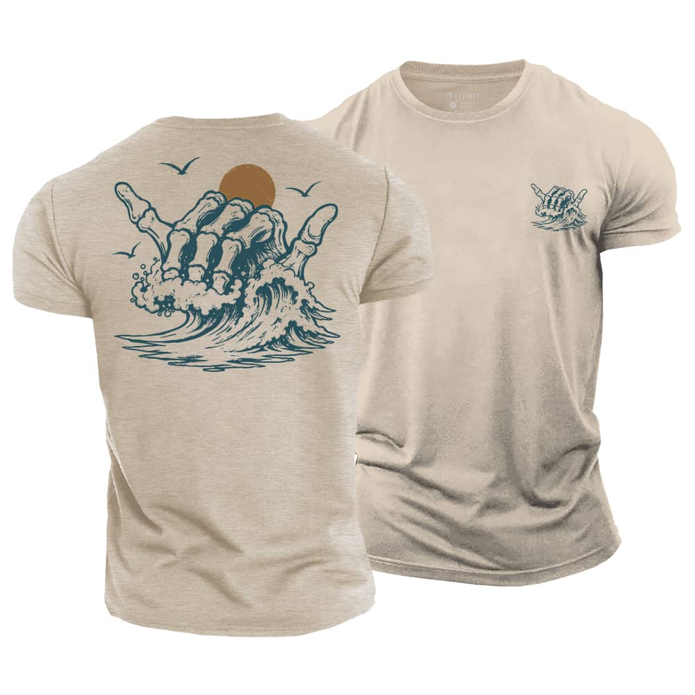 Bone Wave Cotton T-Shirt
