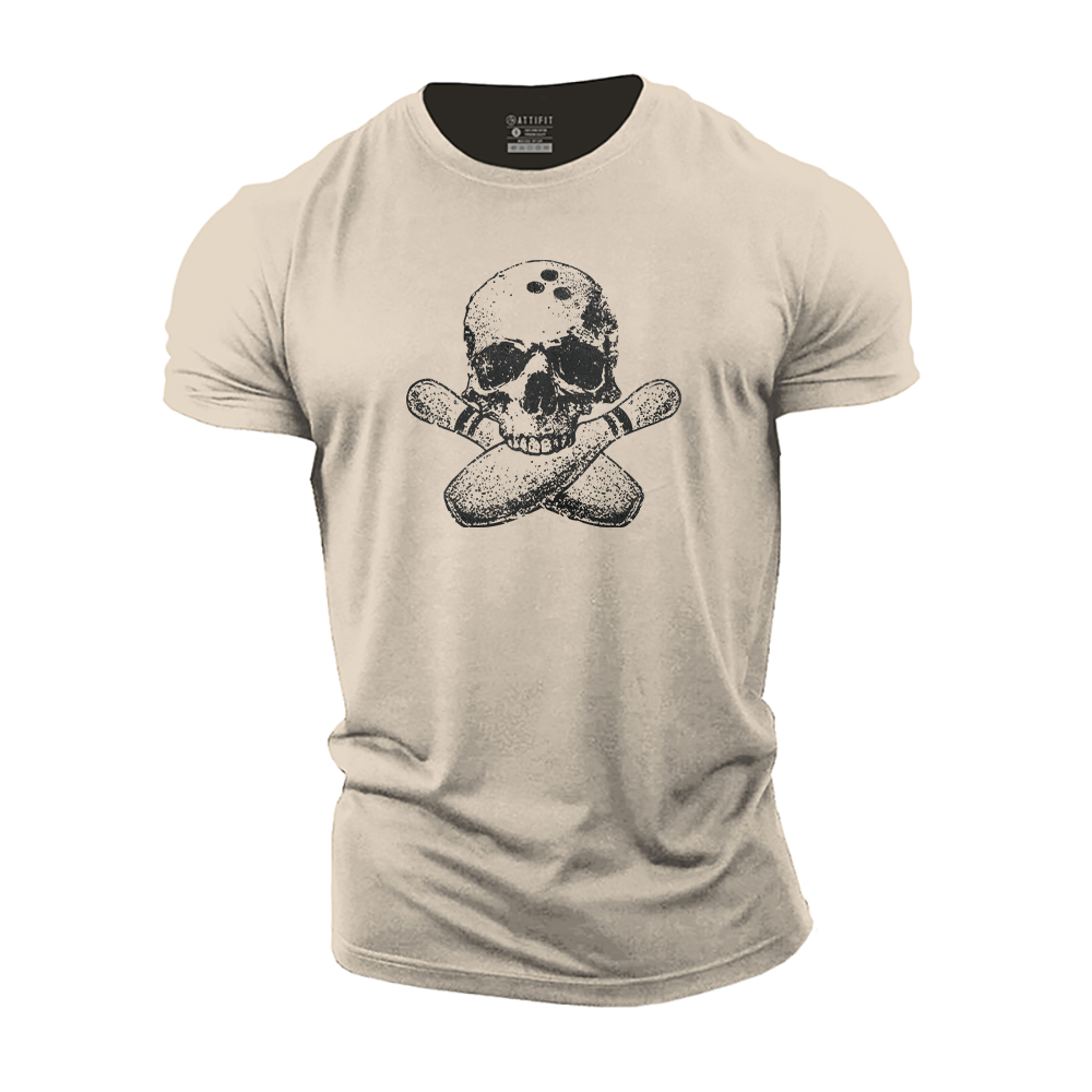 Bowling Skull Cotton T-Shirt