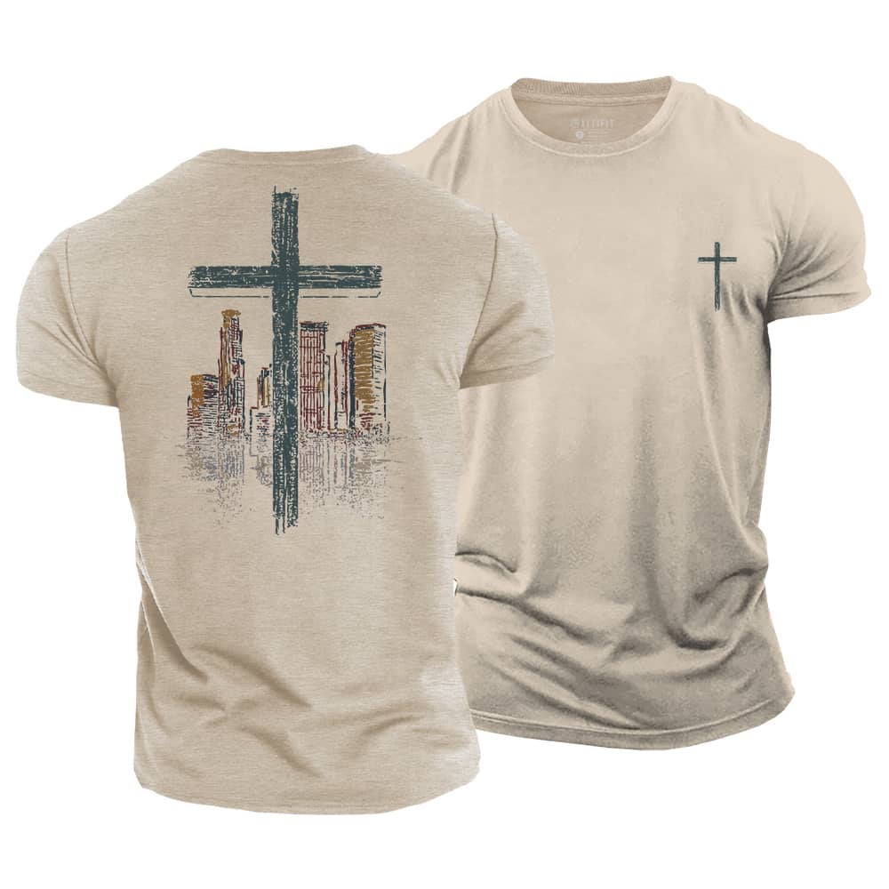 Cross Building Cotton T-Shirt