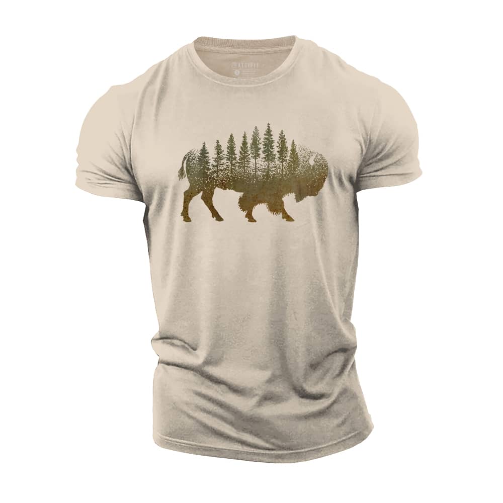 Bison Forest Cotton T-Shirt