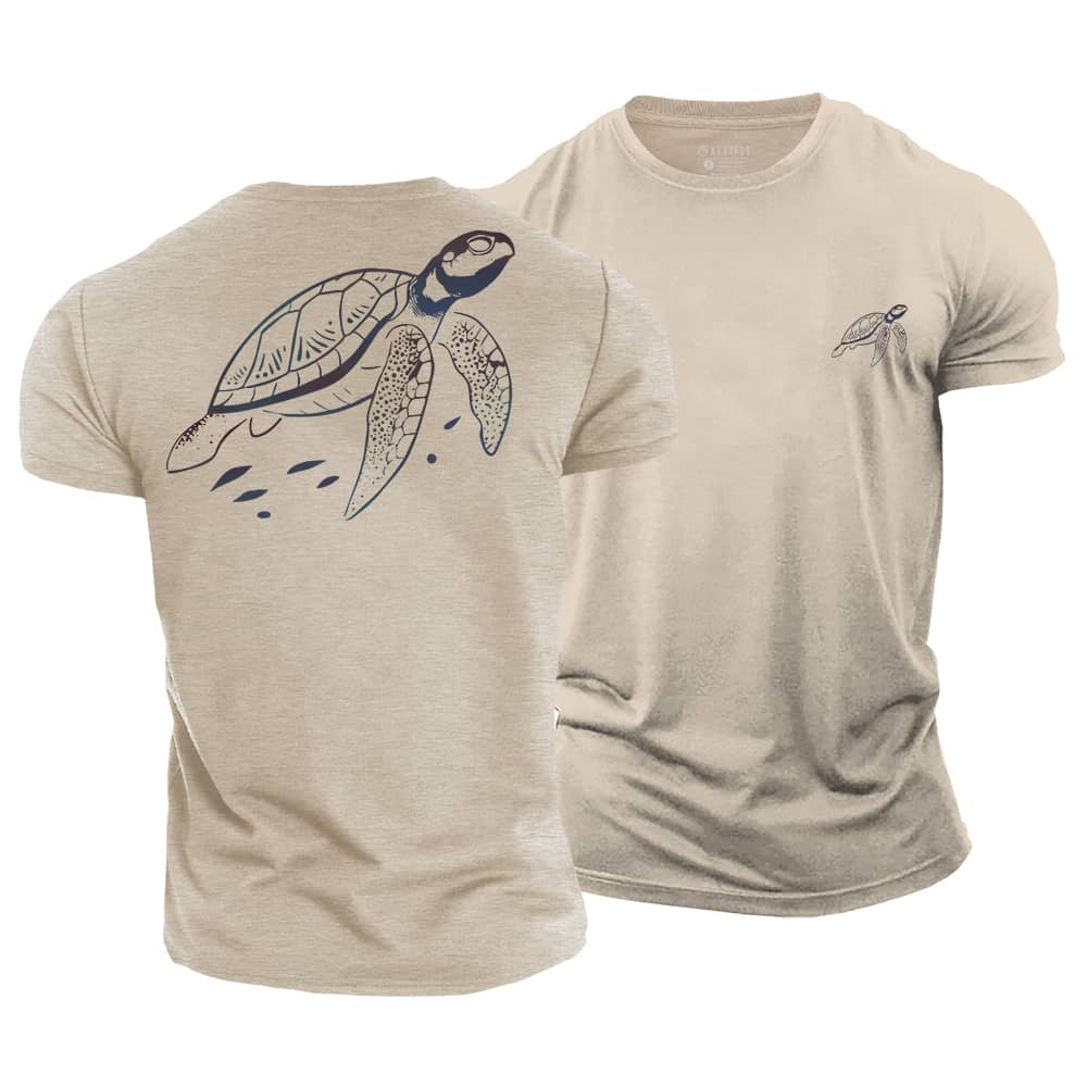 Colorful Sea Turtle Cotton T-Shirt