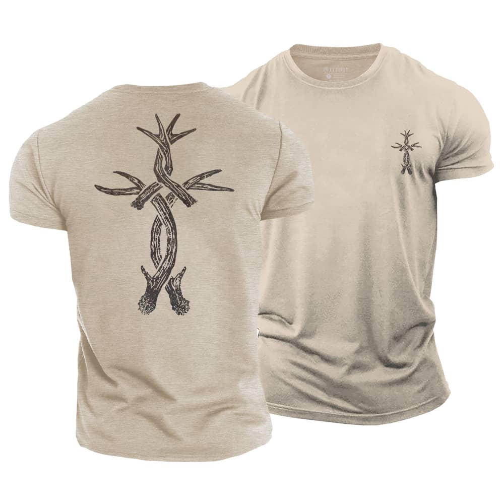 Antler Cross Cotton T-Shirt