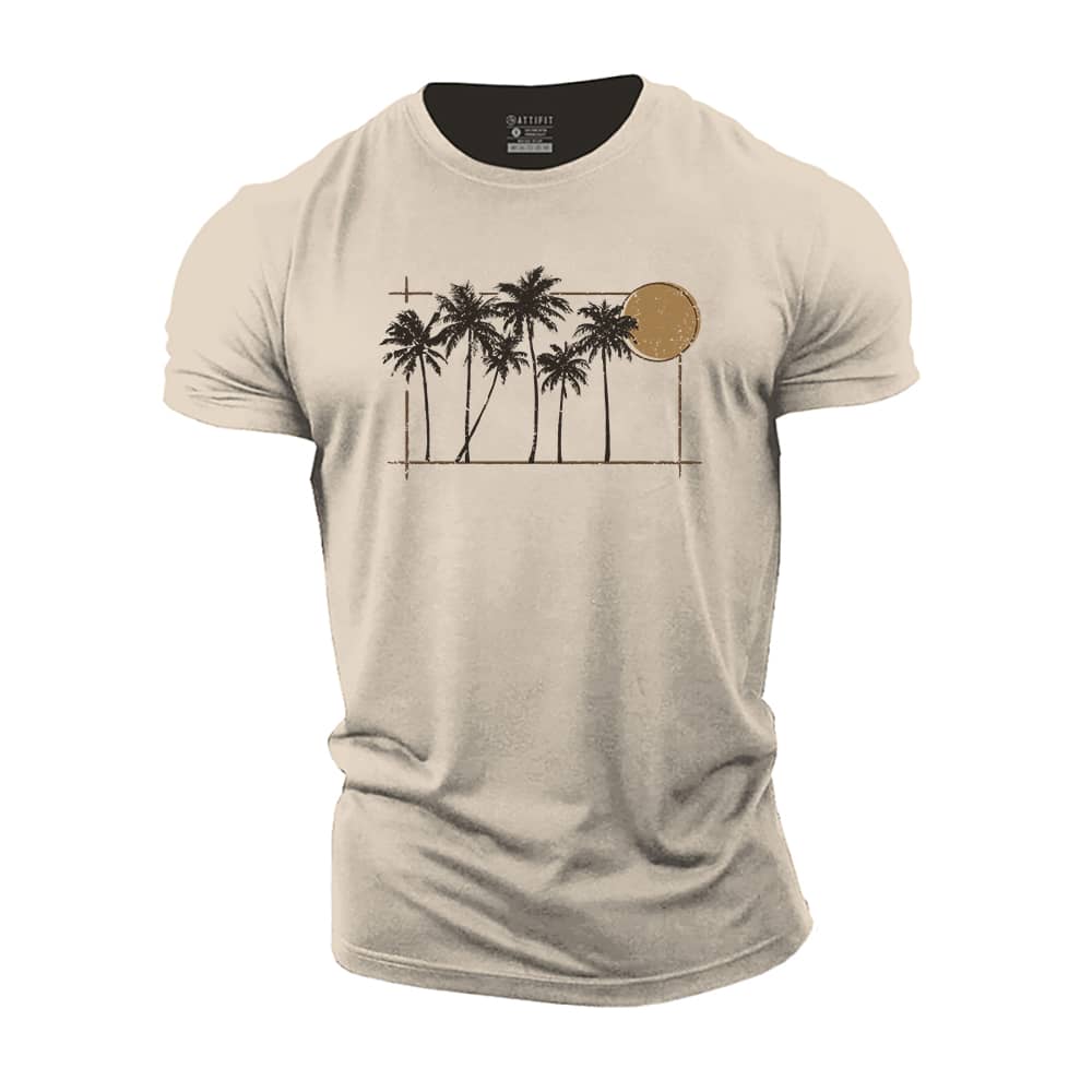 Palm Sunset Cotton T-Shirt