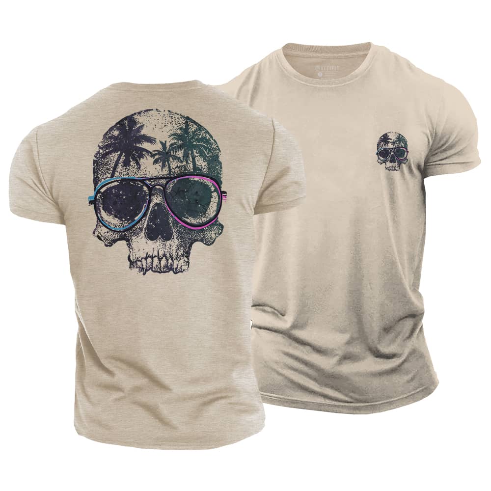 Tropical Skull Cotton T-Shirt