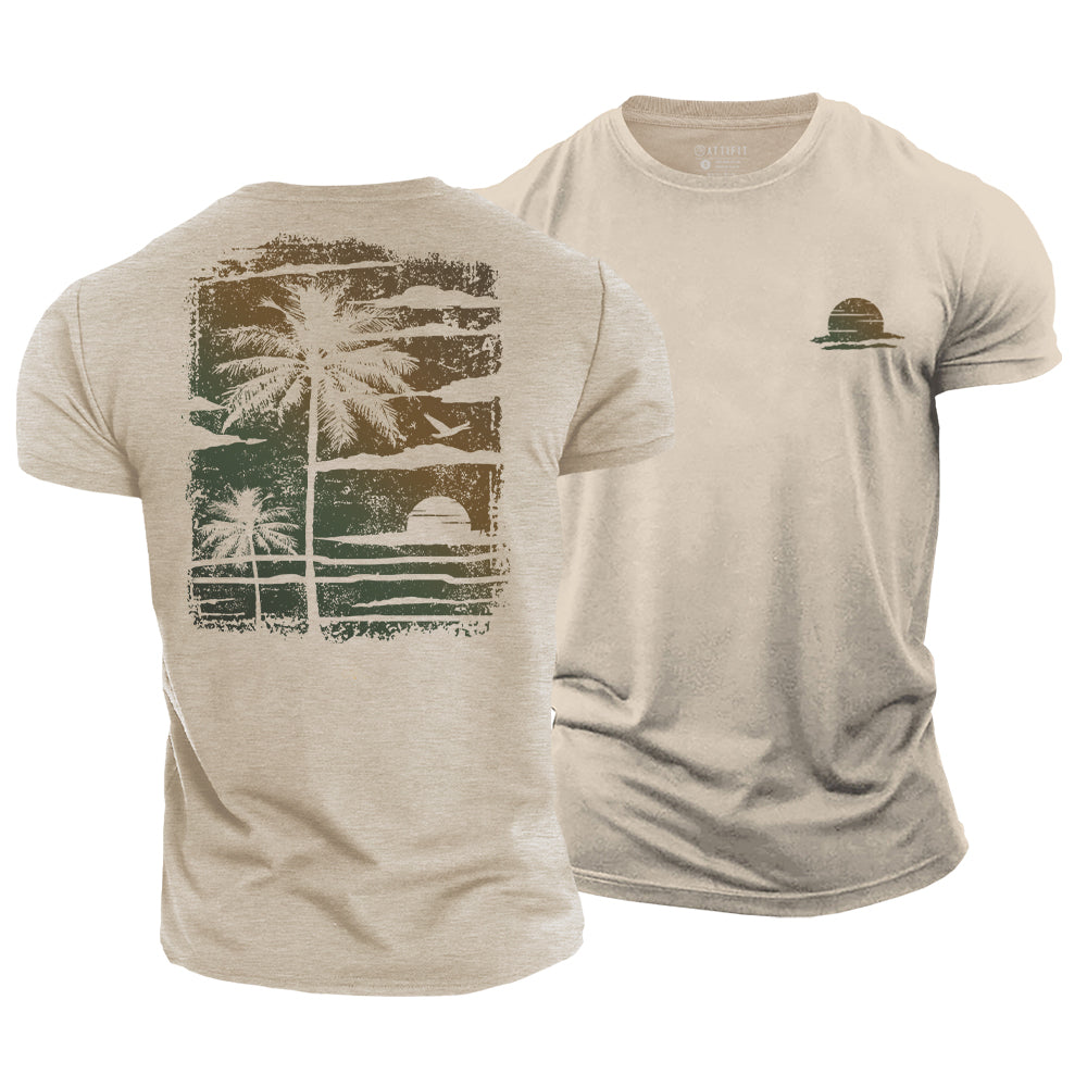 Colorful Palm Poster Cotton T-Shirt