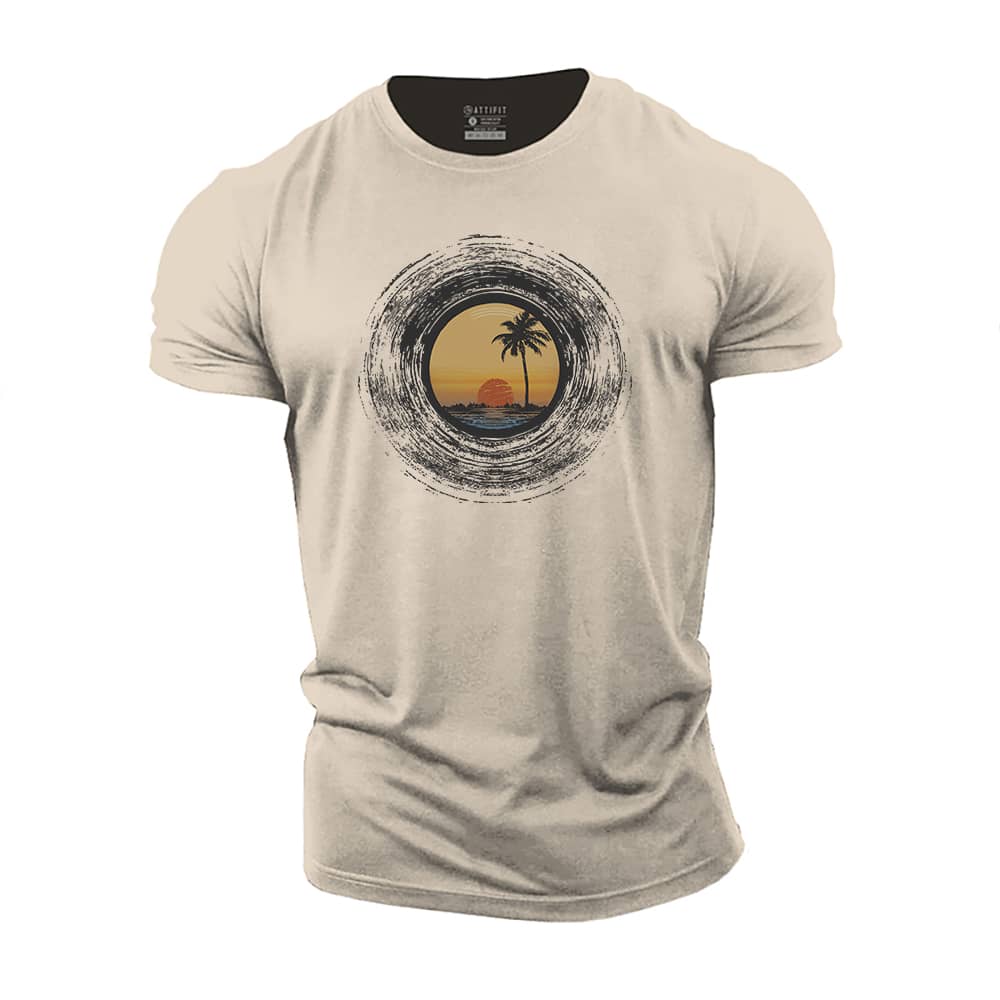 Sunset Record Cotton T-Shirt