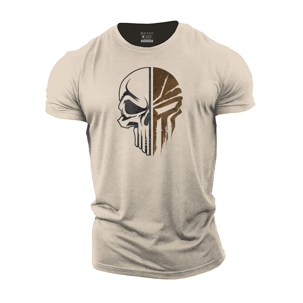 Skull Spartan Warrior Cotton T-Shirt