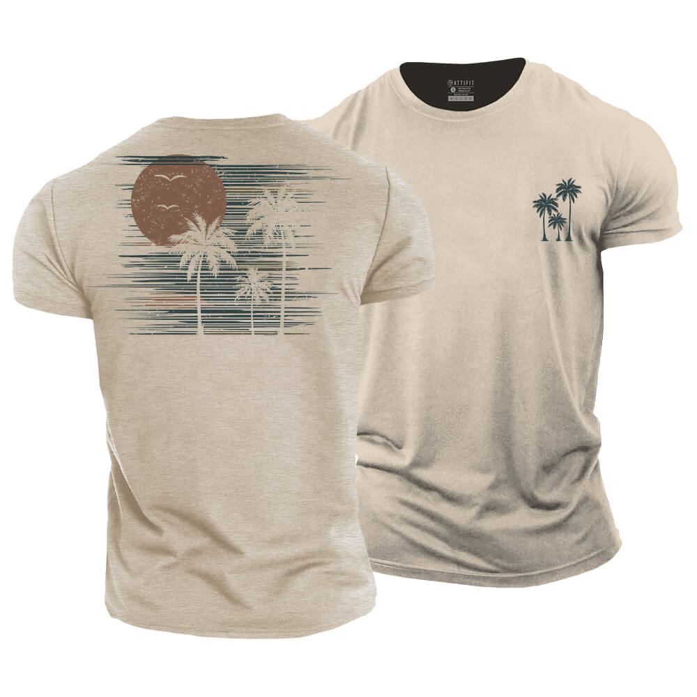 Sunset Palm Cotton T-Shirt