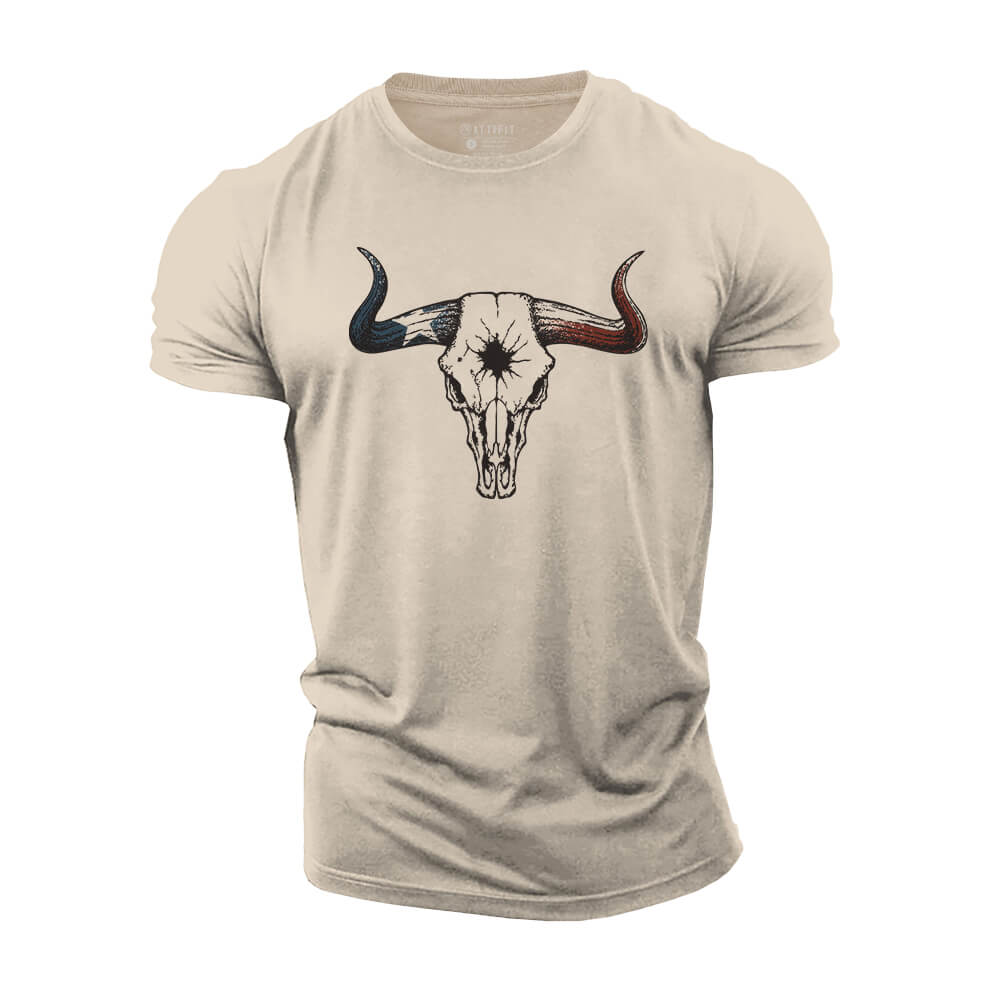 Longhorn Skull Cotton T-Shirt