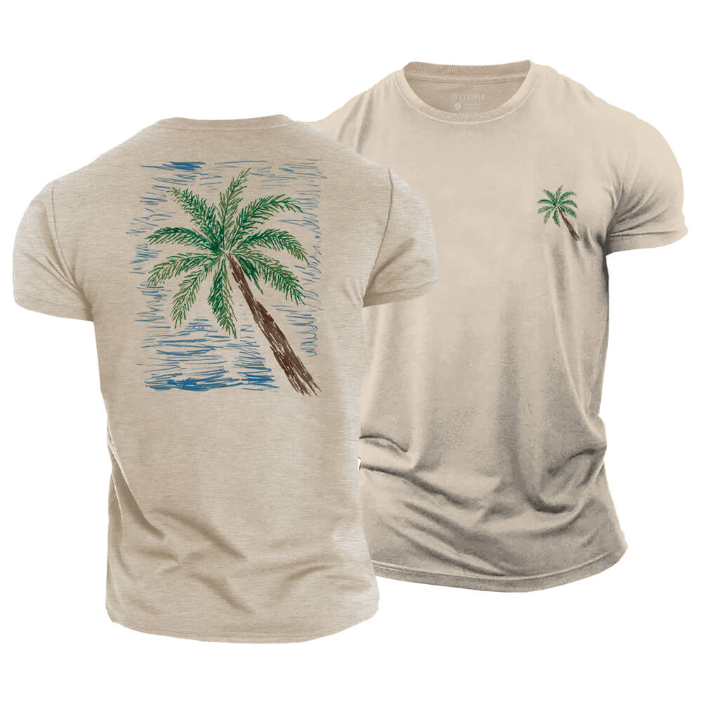 Sketch Palm Cotton T-Shirt