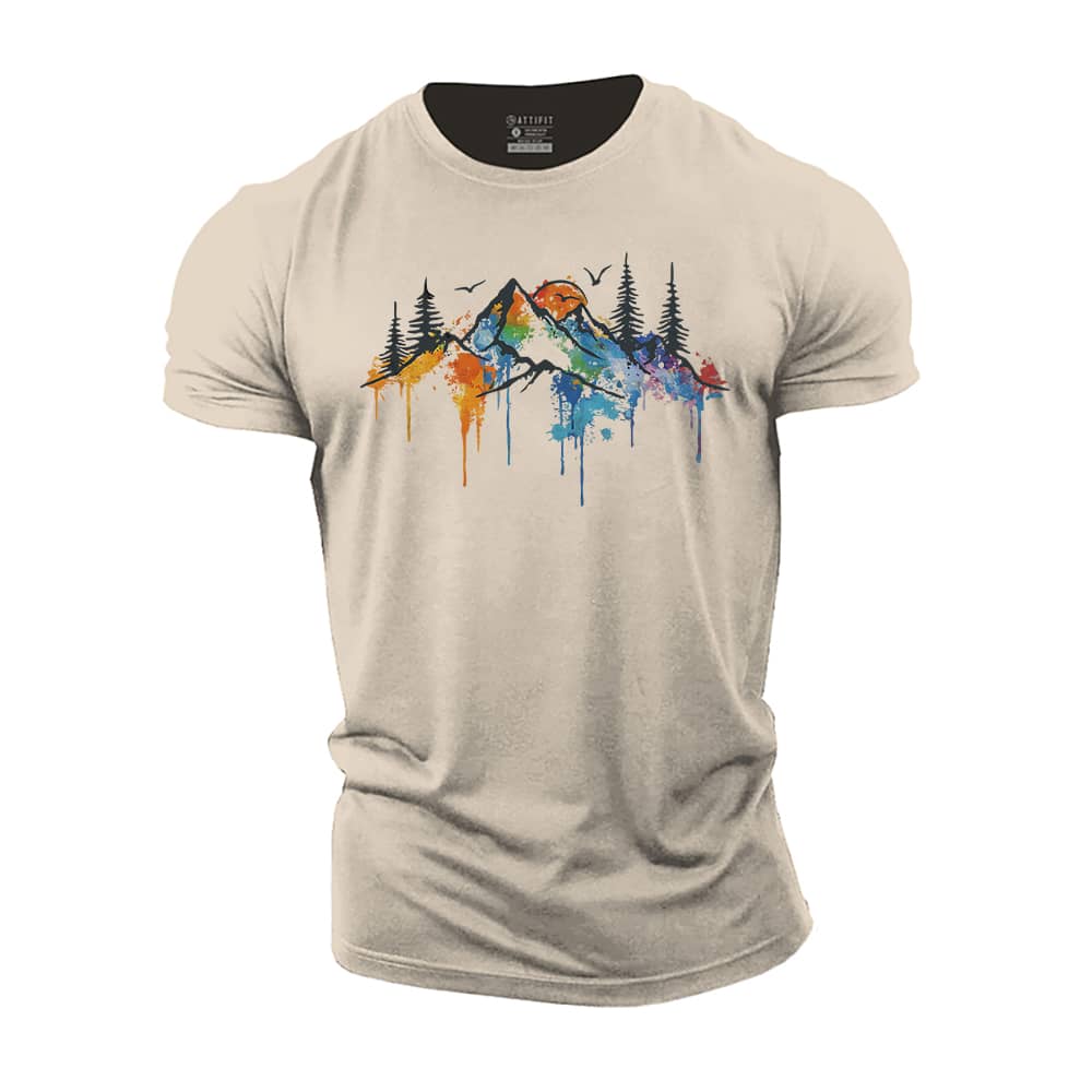 Colorful Mountain Cotton T-Shirt