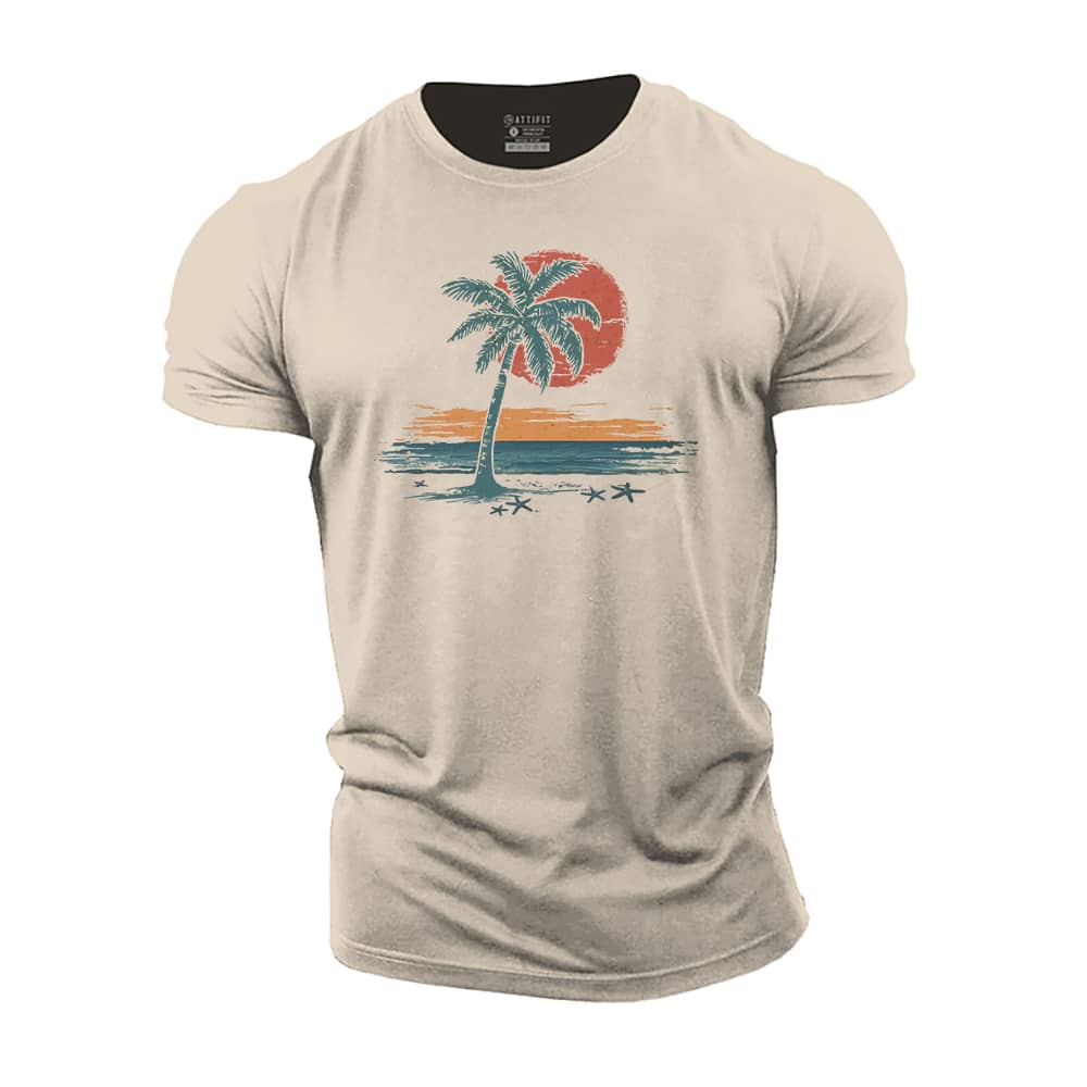 Sunset At The Seaside Cotton T-Shirt