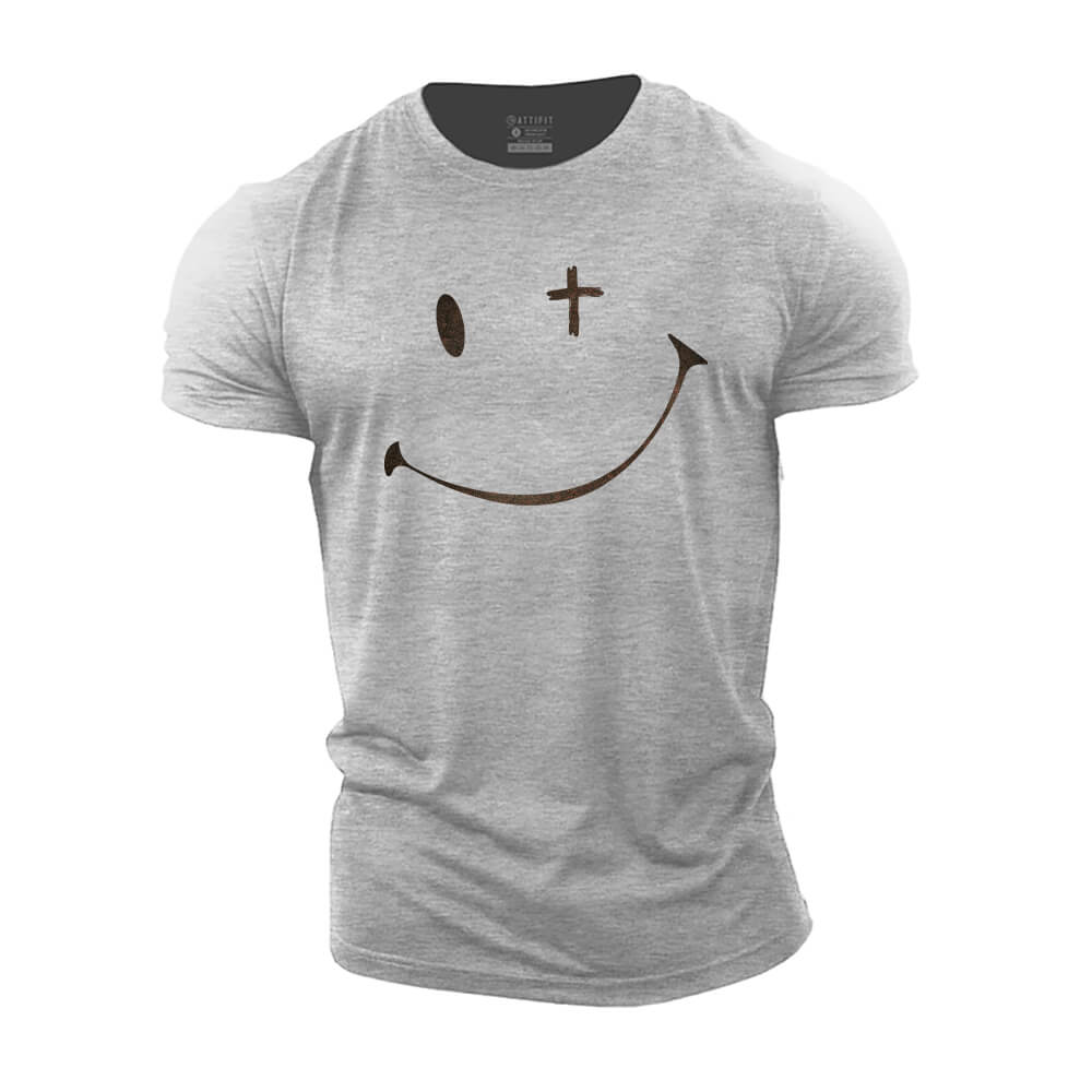 Happy Cross Smiley Cotton T-Shirt