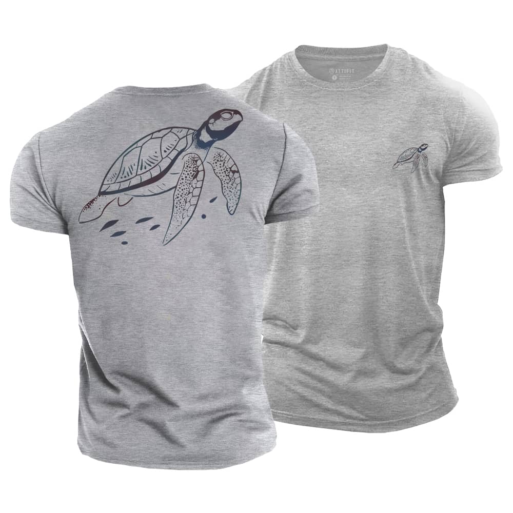 Colorful Sea Turtle Cotton T-Shirt