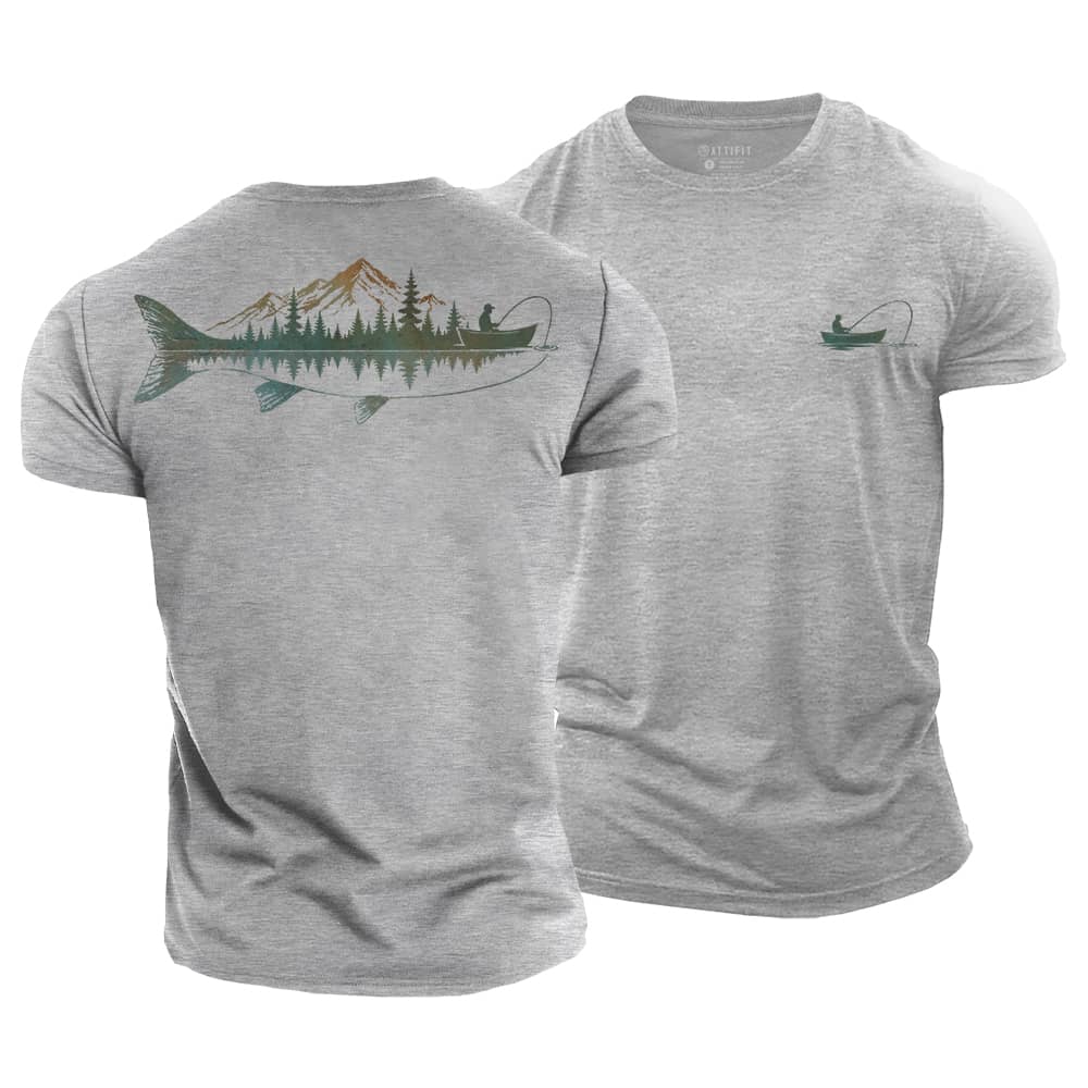 Fishing Reflection Cotton T-Shirt