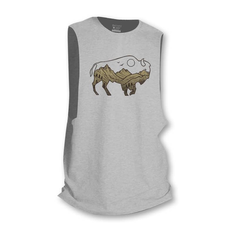 Bison and Mountains Tank Top