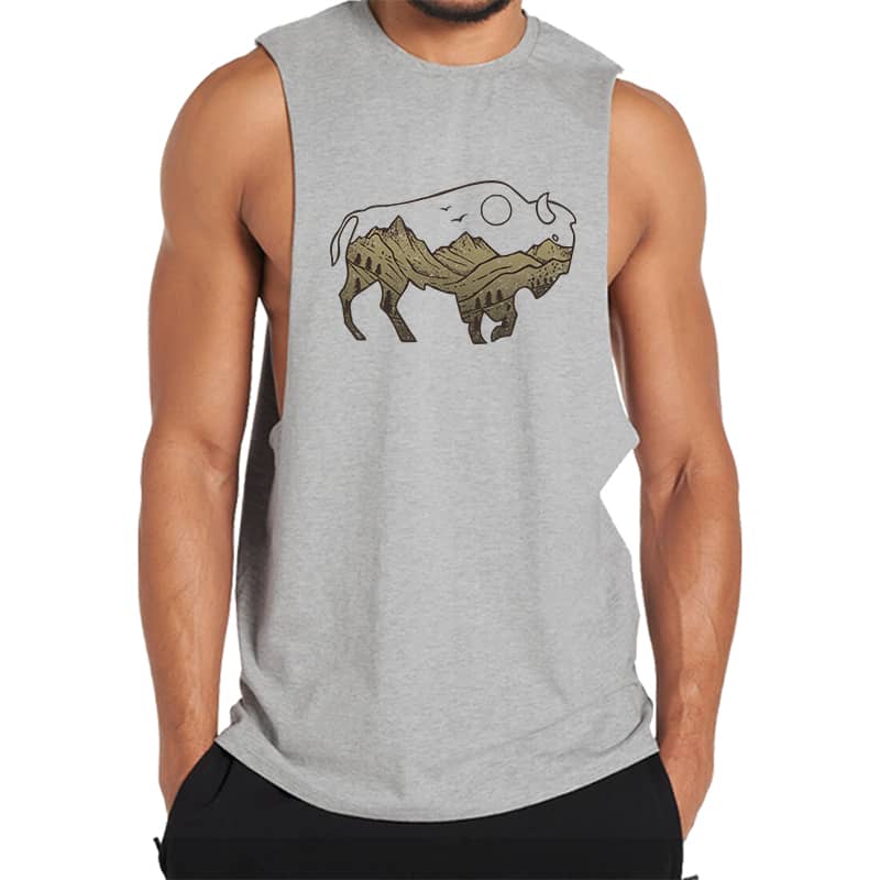 Bison and Mountains Tank Top
