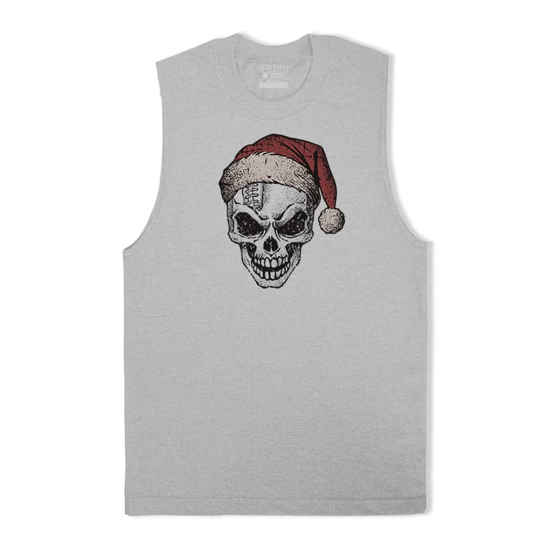 Christmas Football Skull Tank Top