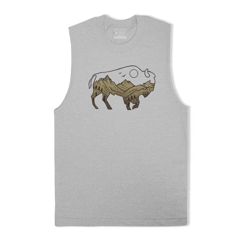 Bison and Mountains Tank Top
