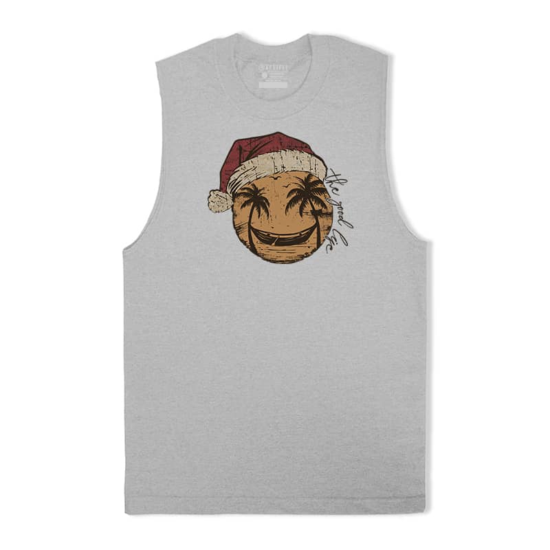 Christmas Smiley Palm Tree Tank Top