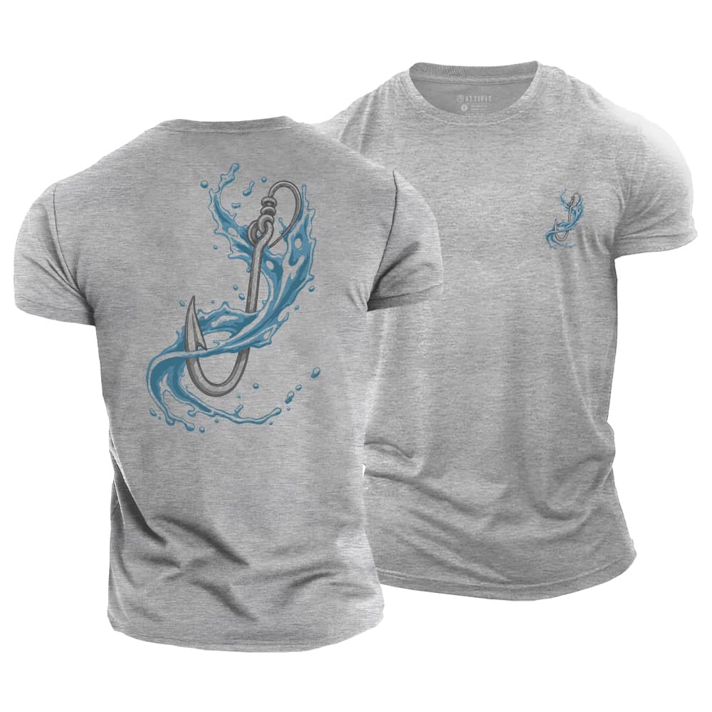 Wave Fishhook Cotton T-Shirt