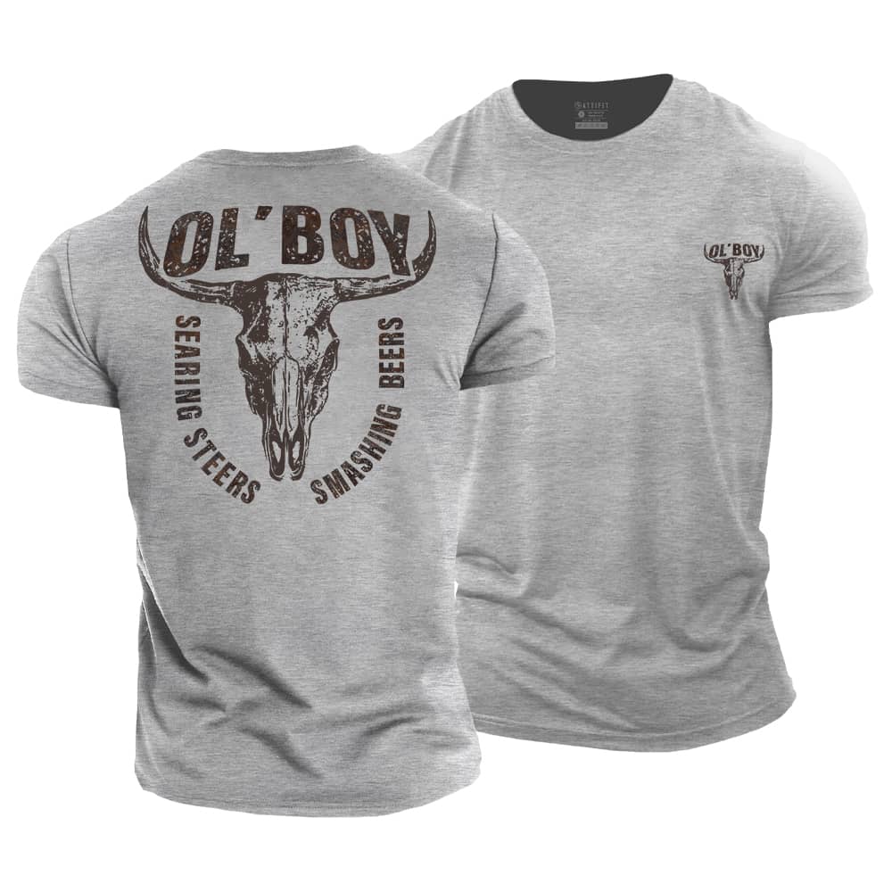 Steer Skull Cotton T-Shirt