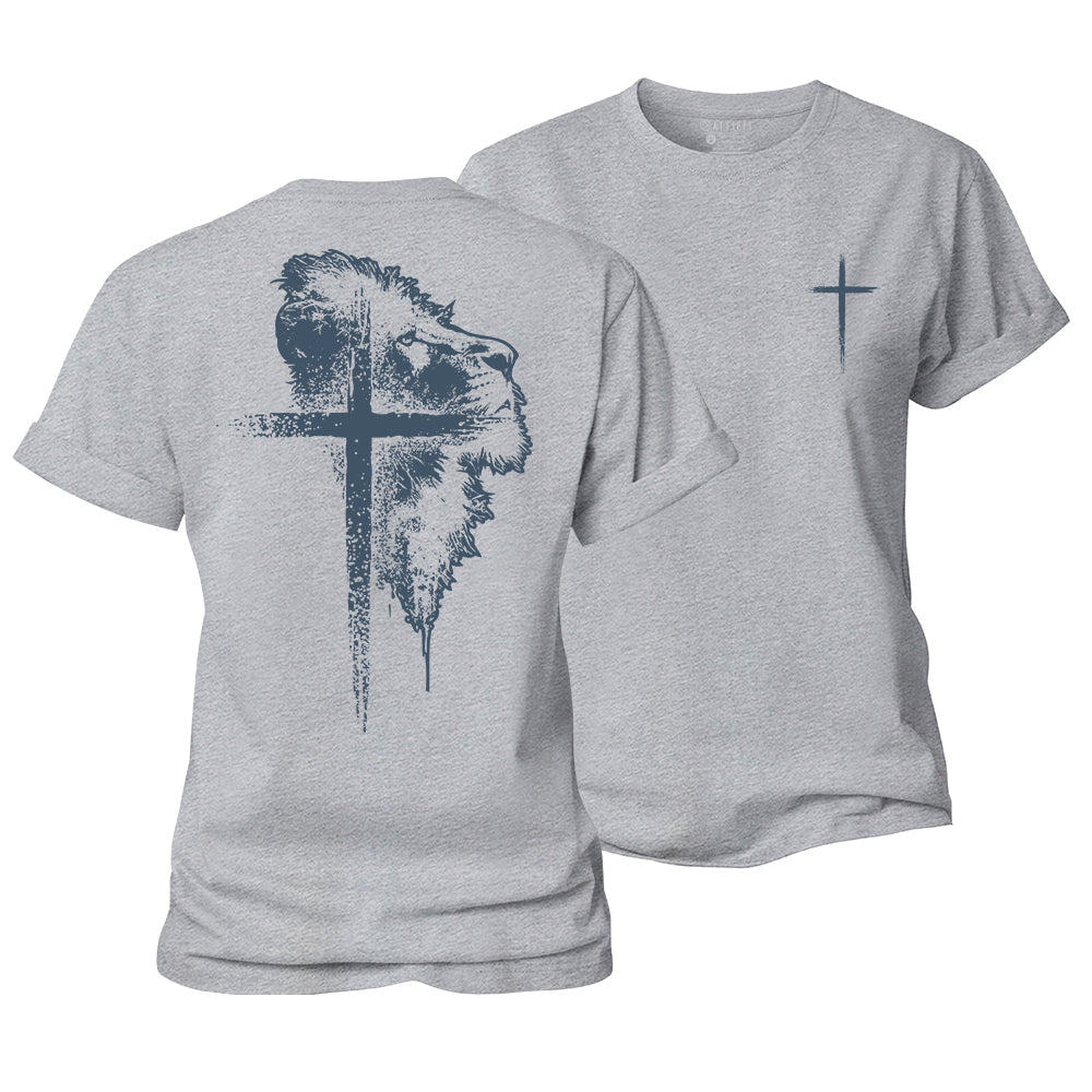Lion of Faith Cross Women's Cotton T-Shirt
