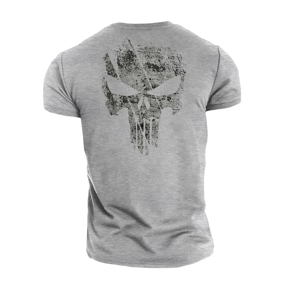 Broken Punisher Skull Cotton T-Shirt