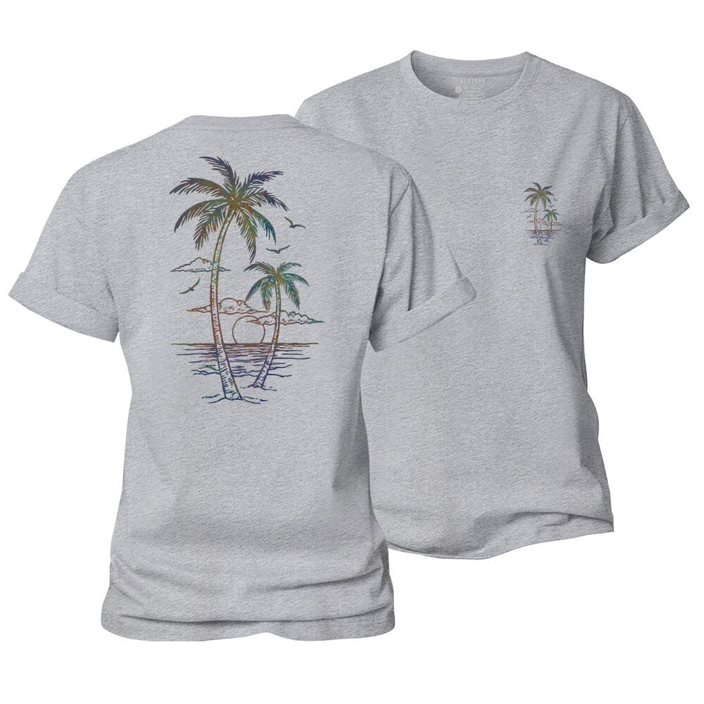 Vibrant Palm Scene Women's Cotton T-Shirt