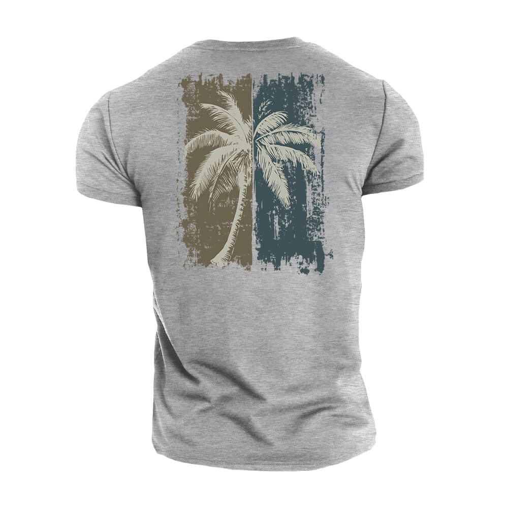 Two-tone Palm Tree Cotton T-Shirt