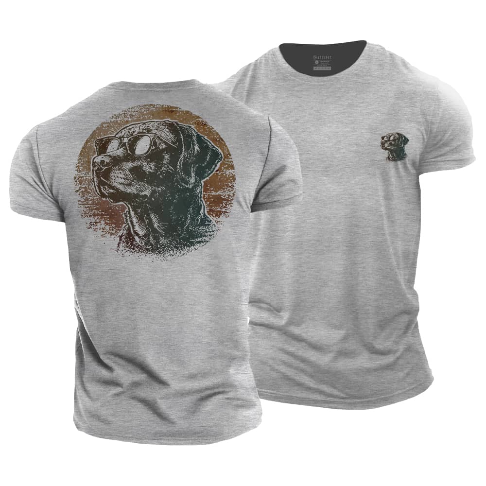 Sunset Pup Cotton T-Shirt