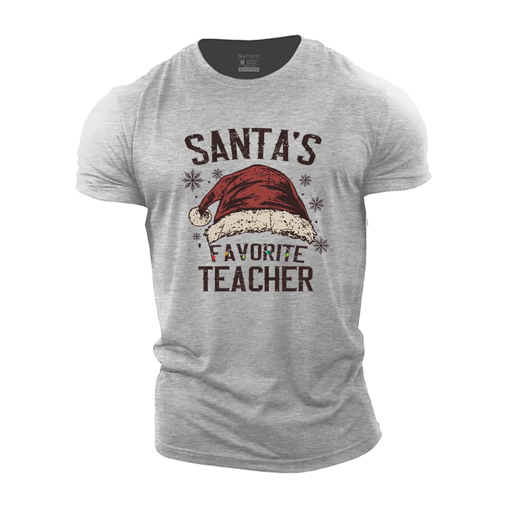 Santa's Favorite Teacher Cotton T-Shirt