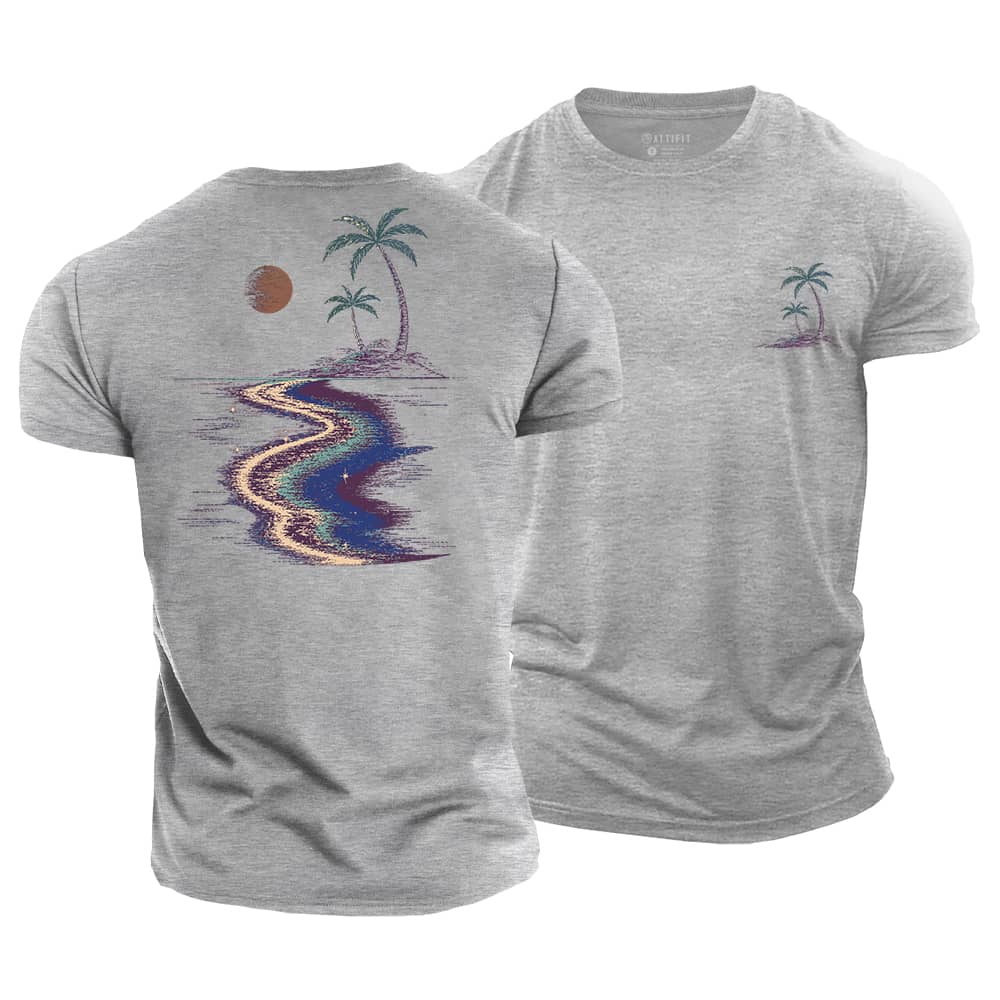 Moonlit Beach Cotton T-Shirt